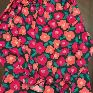 Hot Topic Floral Blouse - Pink and Orange on Green